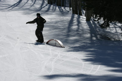 Alex on a rail in the Terrain Park