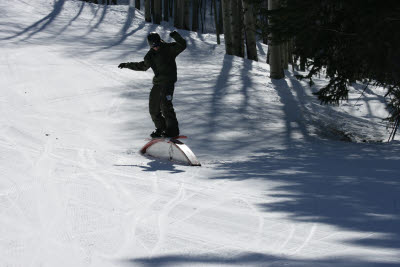 Alex on a rail in the Terrain Park