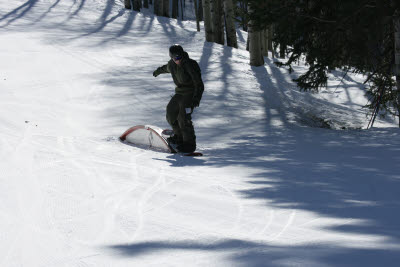 Alex on a rail in the Terrain Park