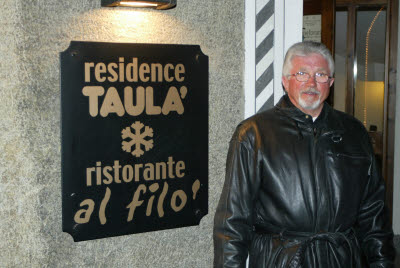 Albert out on the town in Bormio