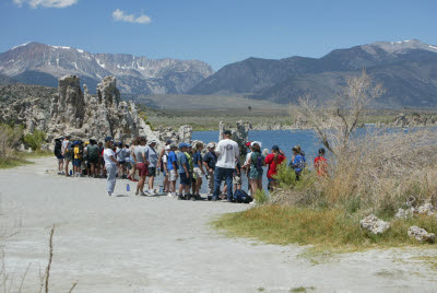 Tourists at Mono Lake