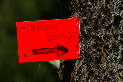 Sign for Natural Bridge