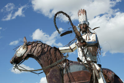 Metal Statue at Blackfeet Nation