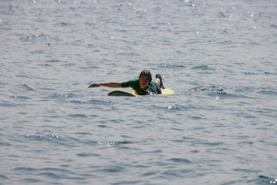 Alex Paddling on the Surf Board