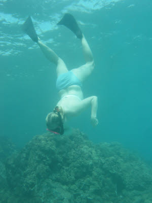 Lisa Snorkeling in Hawaii