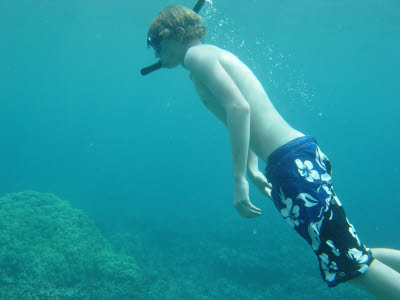 Alex Snorkeling in Hawaii