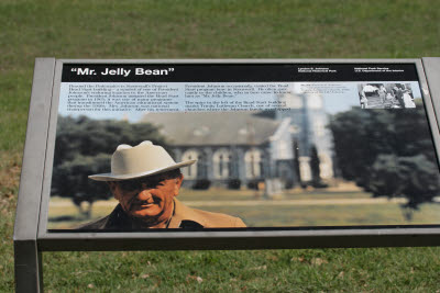 Mr. Jelly Bean sign at the LBJ Rance National Historical Park