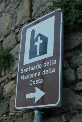 Modern Sign for Santuario della Madonna della Costa