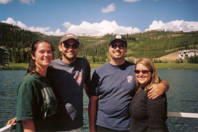 Sue, Mark, Adam, and Jodi in Big Sky, MT