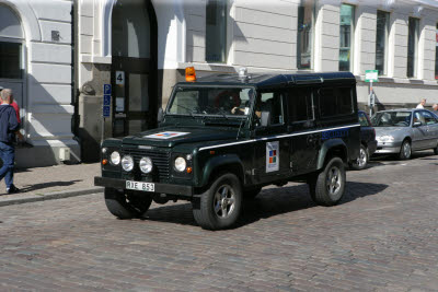 Defender on the streets of Ystad