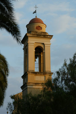 Sunset Glow on Church Bell Tower
