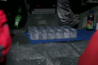 Shot Glasses at the Nice Club at the Ice Hotel