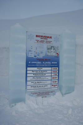 Ice Hotel Sign