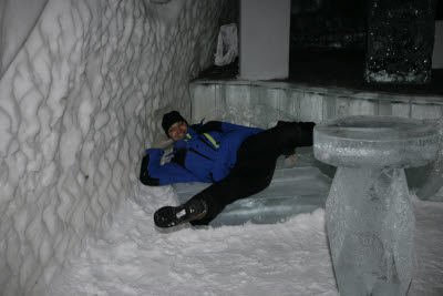 Mark Break Dancing in the Nice Club at the Ice Hotel