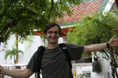 Mark exploring Wat Pho, Bangkok, Thailand