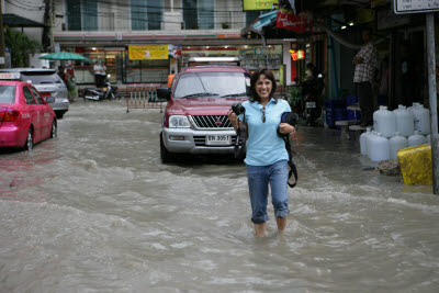 Flooded Streets of Bangkok After an Afternoon Rain