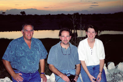 Andre, Sean, and Lisa at Okaukuejo, Etosha