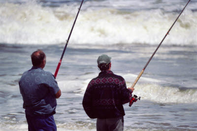Andre and Sean fishing the Namibian coast