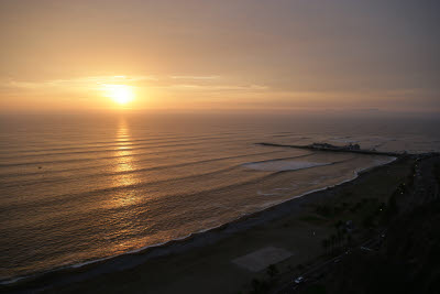 Sunset in Miraflores, Lima, Peru