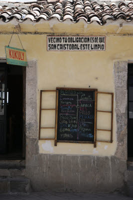 Stop for lunch in Cuzco, Peru
