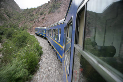 Train between Machu Picchu and Cuzco