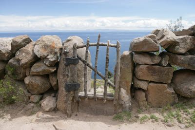 Gate, Tequile Island, Lake Titicaca, Peru