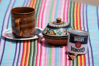 Tea in the Town Square, Tequile Island, Lake Titicaca, Peru