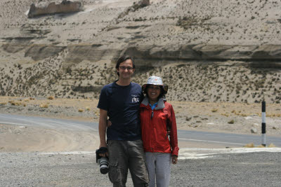Mark and Amynah on the road to Colca Canyon