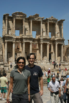 Amynah and Mark at the Library of Celsus, Ephesus, Turkey