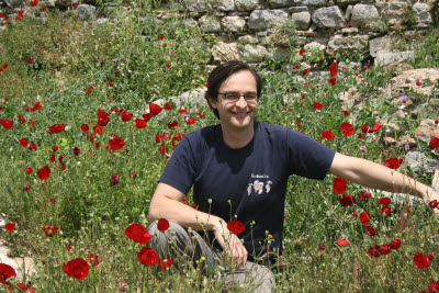 Mark with the wild poppies at Ephesus