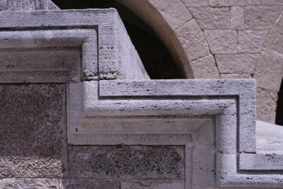 Stair detail at the Palace of Knights, Rhodes, Greece