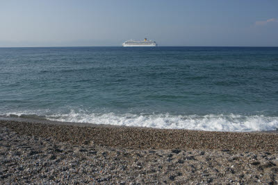 Cruiseship on the Aegean Sea, Rhodes