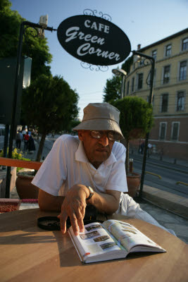 Relaxing at the Green Corner Cafe, Istanbul