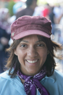 Amynah with Purple Hat in the Bazaar