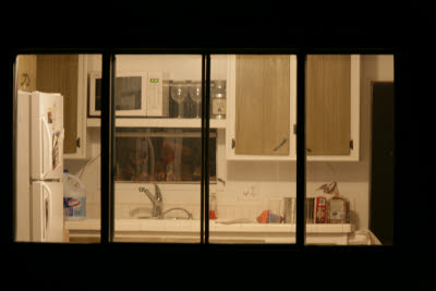 Kitchen, as it would look in a horror movie