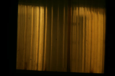Corrugated plastic sheeting at night
