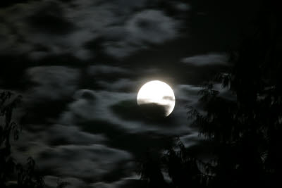 Errie moonlit clouds