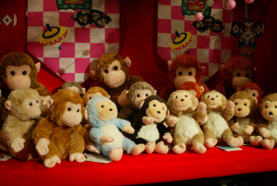 Monkey collection in a Ginza toystore