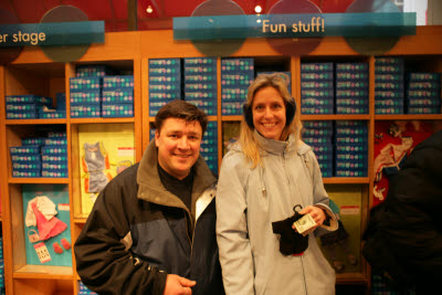 Michele and John in the American Girl's store
