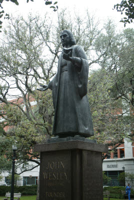 Statue of John Wesley, a founder of Savanna